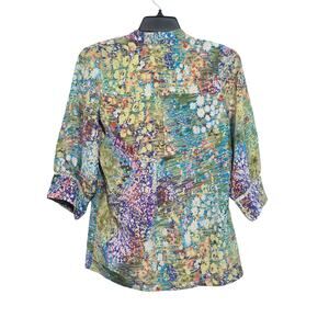Anthropologie Dolan Silk Tunic Blouse Flowering Pastures Small GUC